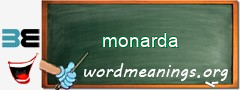 WordMeaning blackboard for monarda